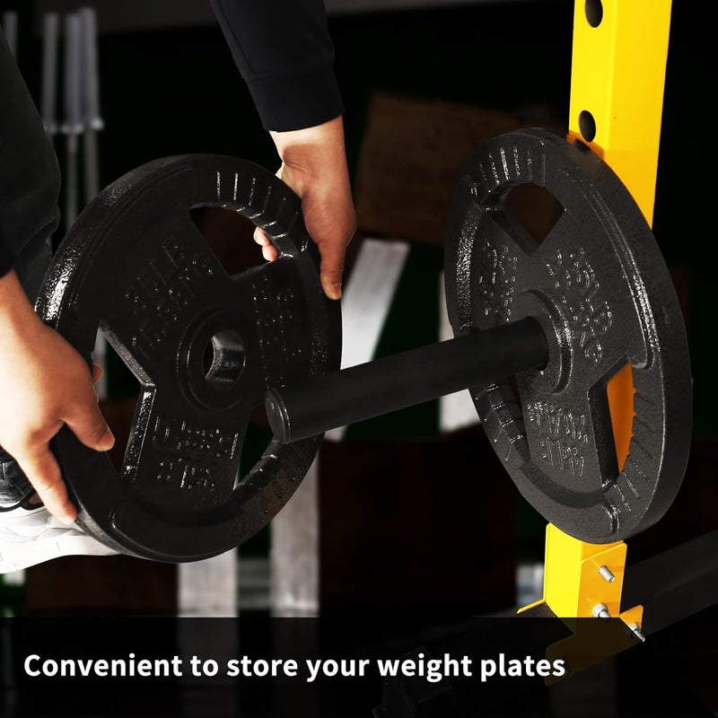 powerfeng Weight Plate Holder Power Rack：1Pair Olympic Plate Storage for Squat Rack Attachment- 2inch Plates Holder for Power Cage Rack - Image 2